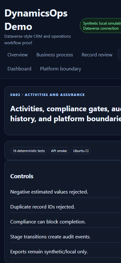 DynamicsOpsDemo project screenshot 1